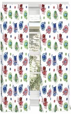 PJ Masks Microfiber Window Curtains 82x63in Cartoon Panels Kids Room